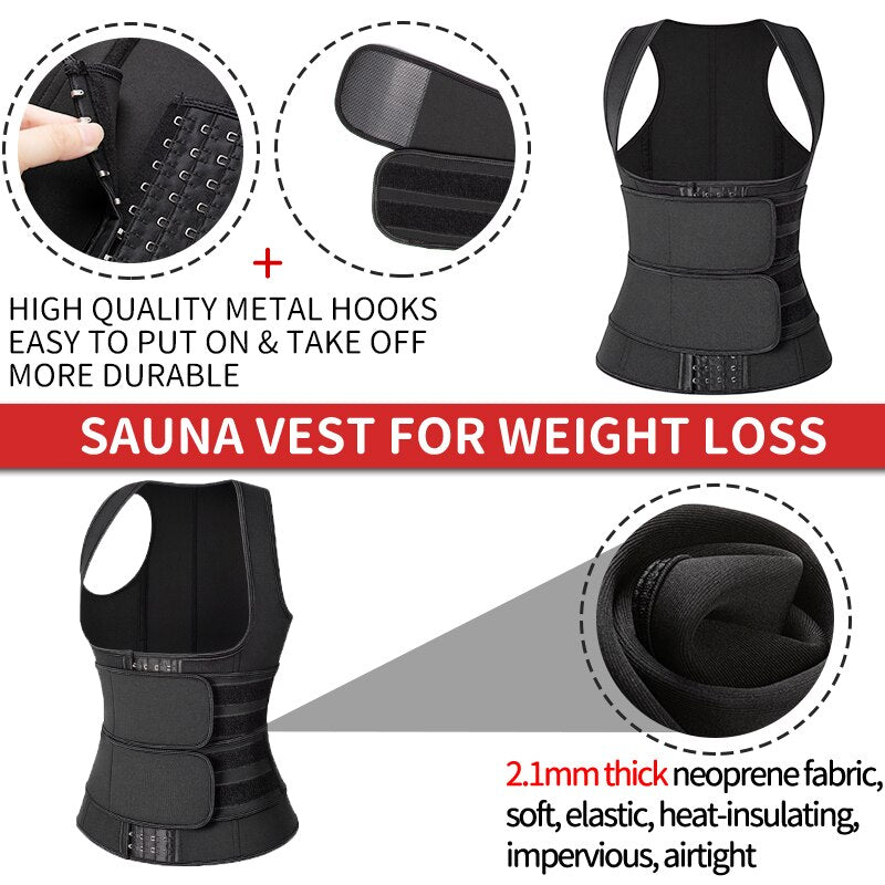 Sauna Waist Trainer Vest Workout Body Shaper Women