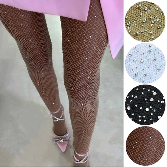 Summer Fishnet Diamond Pantyhose for Women Sexy Fashion