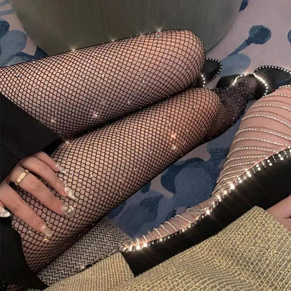 Sommer-Fischnetz-Diamantstrumpfhose für Damen, sexy Mode