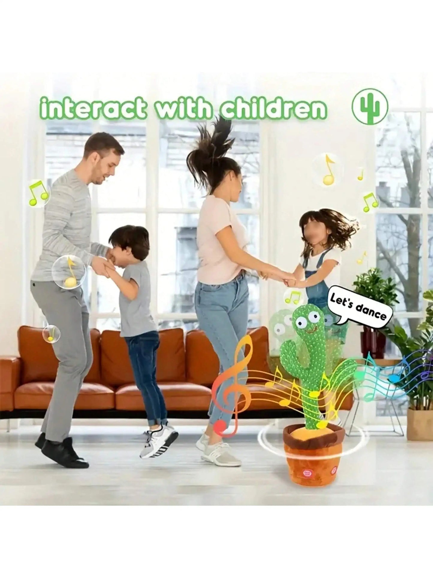 Jouets de cactus parlant dansant pour bébés garçons et filles, chant imitant l'enregistrement répétant ce que vous dites Cactus ensoleillé