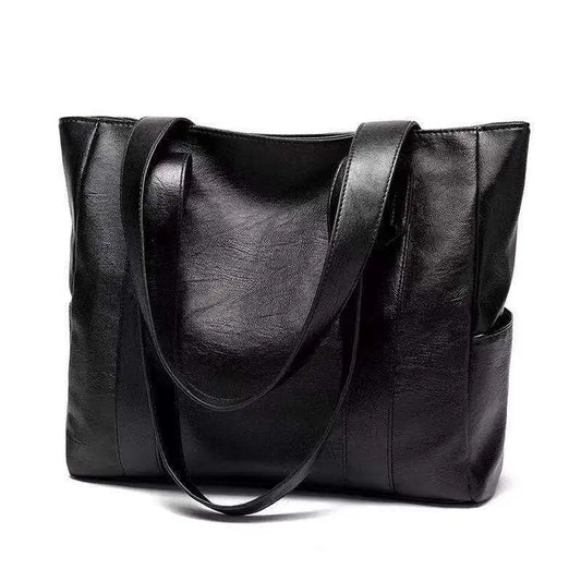 Women Casual  Soft Leather Large Capacity Tote Single Shoulder Handbag