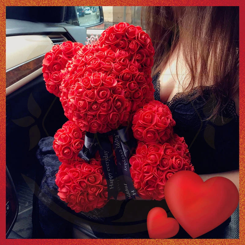 Rose Bear With Box Light Mom Girlfriend Anniversary  Birthday Valentine's Day Gift