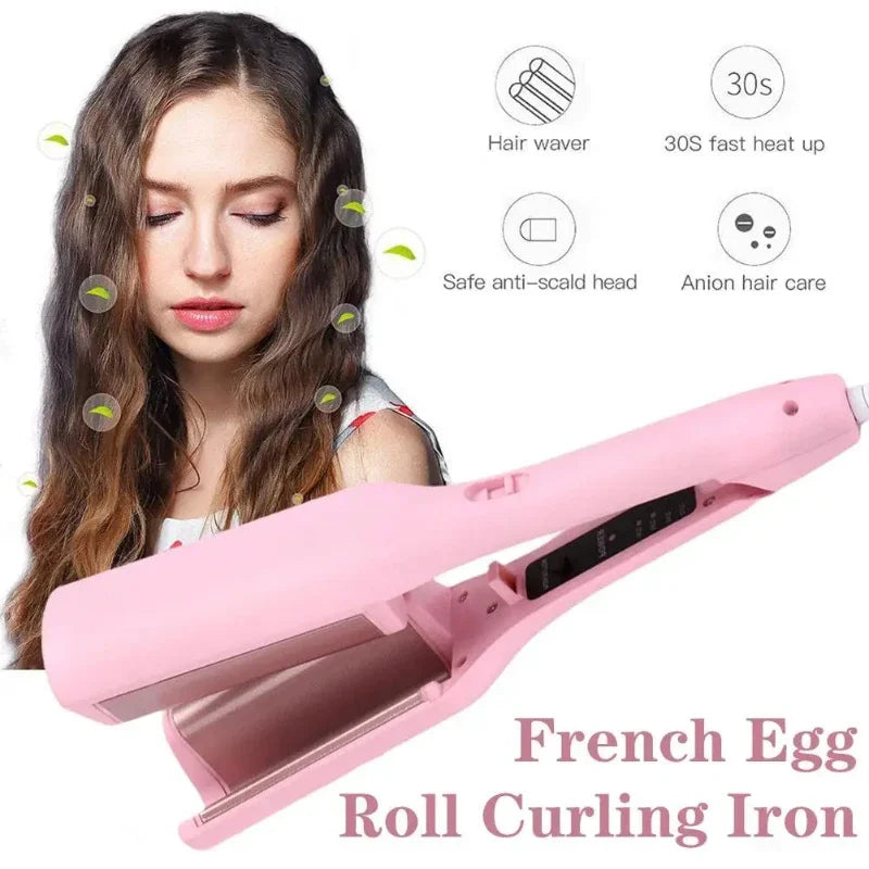 Curling Iron with Automatic Lambswool, Curling Tool, Long Lasting, Styling, French Styling, Rotating, EU\US Plug