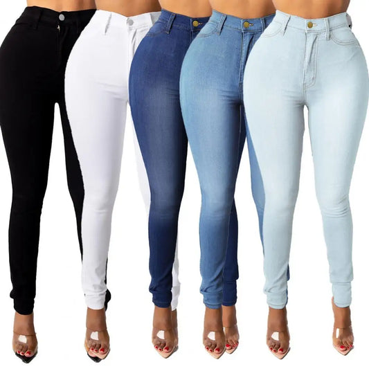 Women's Skinny Fit Denim Jeans with Zipper Fly Pockets Streetwear Fashion for A Stylish Look Denim