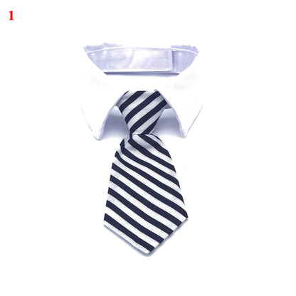 Formal Necktie Tuxedo Bow Tie Dog Cat Fake Collar Dot Head
