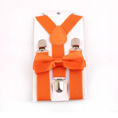 Children Belt Bowtie Set Baby Boys Girls Suspenders Clip-on Y-Back Braces Bow Tie Elastic Kids Adjustable