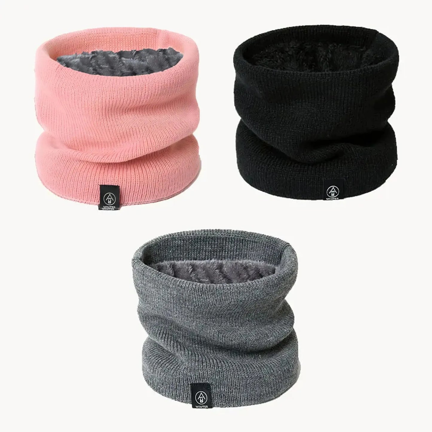 Fashion Women Knitted Scarf Solid Cashmer Like Winter Snood Scarves Lady Warm Wool Fur Thick Unisex Men Neck Scarfs Ring