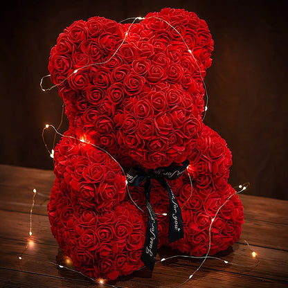 Rosenbär mit Boxlicht, Geschenk für Mutter, Freundin, Jahrestag, Geburtstag, Valentinstag 