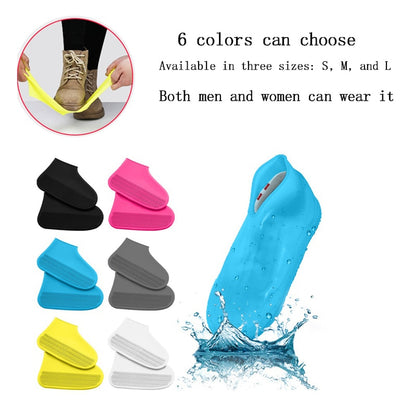 1 paire de bottes de pluie unisexes imperméables antidérapantes en silicone à haute élasticité et résistantes à l'usure pour les couvre-chaussures réutilisables pour les jours de pluie en plein air