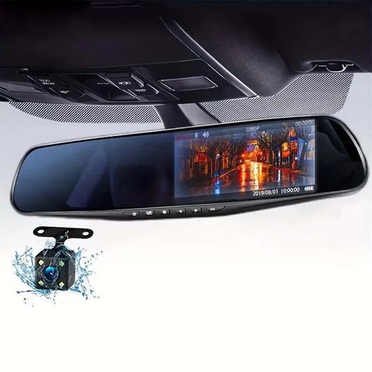 Tachygraphe à grand rétroviseur de 4.2 pouces, double objectif HD 1080P, enregistreur vidéo automobile à usage général 