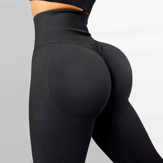 Pantalon de Yoga couleur chair, taille haute et hanches serrées, fesses pêche, taille haute pour femmes 