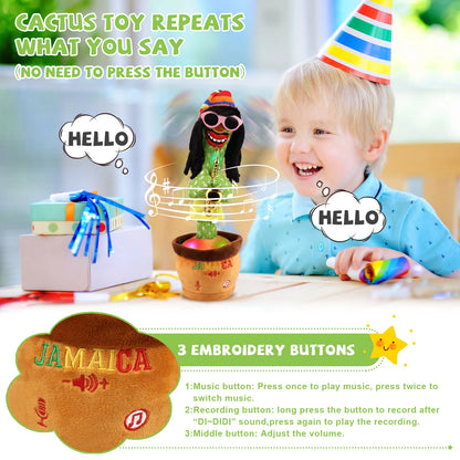 Tanzendes Kaktus-Babyspielzeug, Kinder sprechender Kaktus, der wiederholt, was Sie sagen, Nachahmungsspielzeug, leuchtendes Musikspielzeug, pädagogisches Spielzeug für Kinder 
