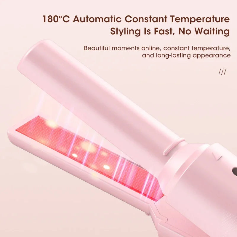 Professional Hair Straightener Curler Comb Fast Heating Negative Ion Straightening Comb Styling for Home Travel Women