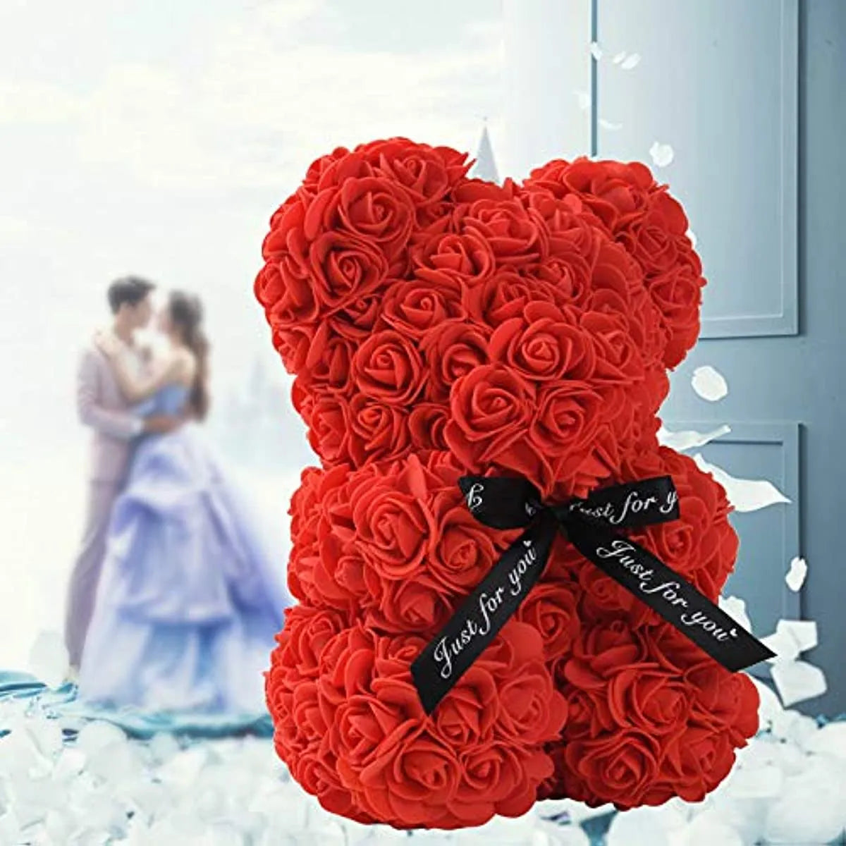 Fleurs artificielles 25cm Rose ours petite amie anniversaire noël saint valentin cadeau d'anniversaire pour fête de mariage