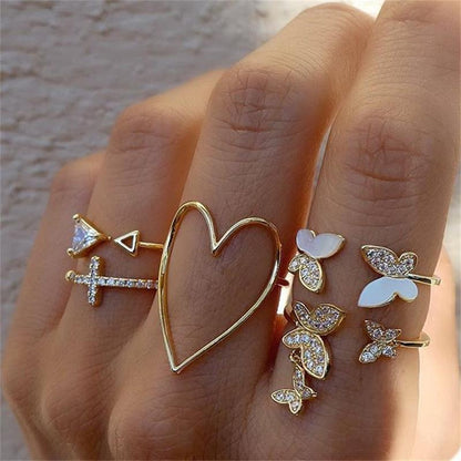 Anneau de doigt de papillon bijoux d'anneau de doigt d'articulation en métal