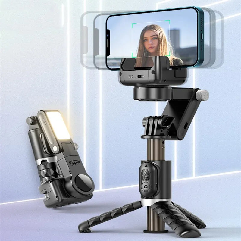 Stabilisateur de cardan, Rotation à 360 degrés, Mode de prise de vue suivant, bâton de Selfie, trépied, pour iPhone, téléphone, Smartphone, photographie en direct