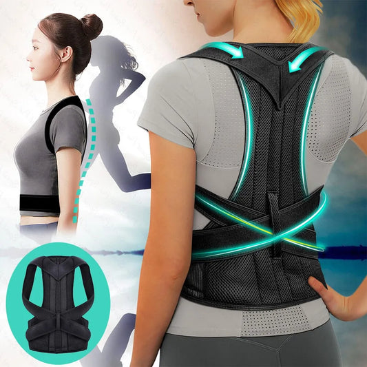 Adjustable Back Posture Corrector With Breathable Shoulder And Waist Support Straps For Boys And Girls To Relieve Back Pain