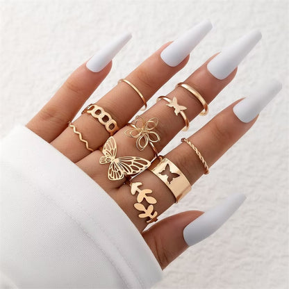 Butterfly Finger Ring Metal Knuckle Finger Ring Jewelry