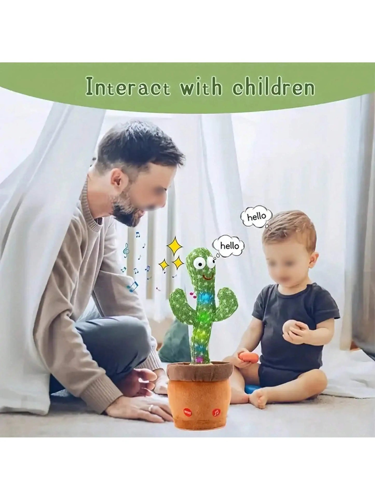 Dancing Talking Cactus Toys For Baby Boys And Girls, Singing Mimicking Recording Repeating What You Say Sunny Cactus