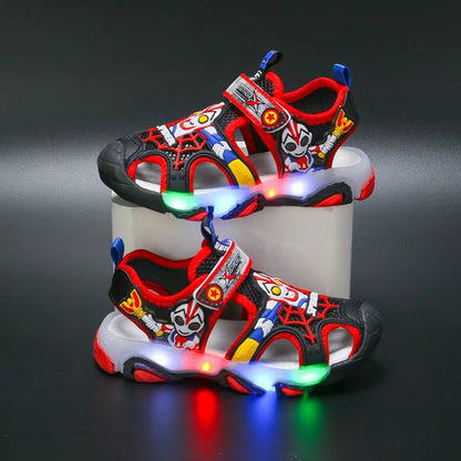 Summer Boys Girls Beach Sneakers Boots LED Luminous Light Shoes