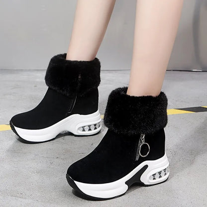 Winter Women Warm Sneakers Platform Snow Boots 2022 Ankle Boots Female Causal Shoes Ankle Boots for Women Lace-up Ladies Boots