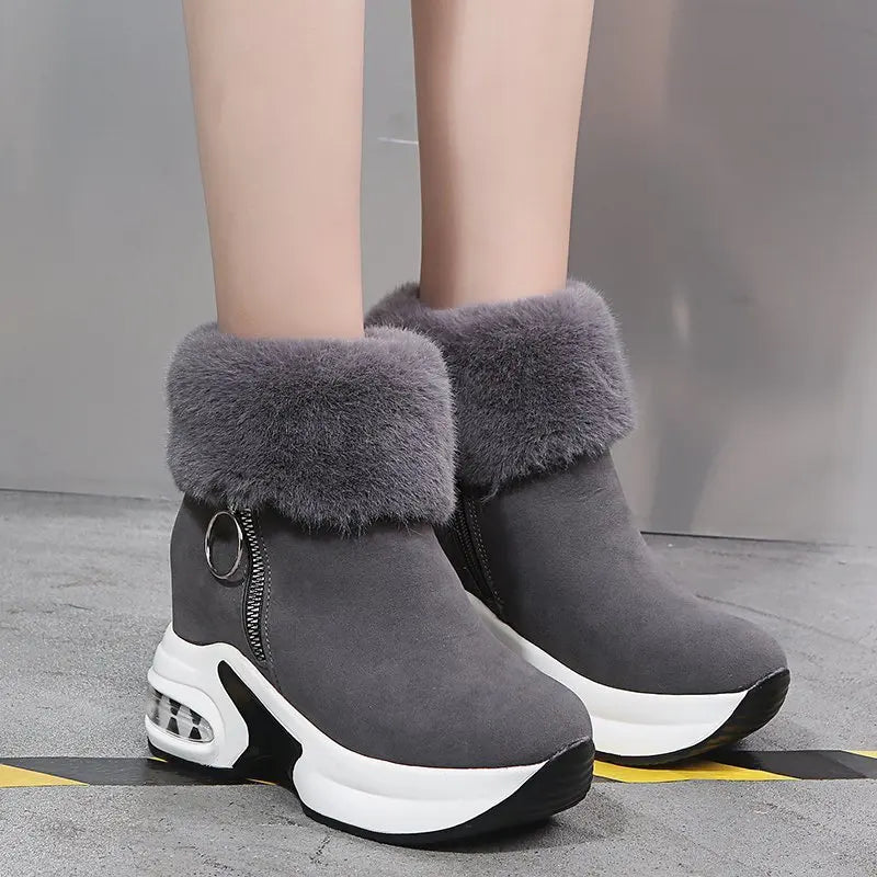 Baskets chaudes à plateforme pour femme, bottes de neige, chaussures décontractées, à lacets, collection hiver 2022