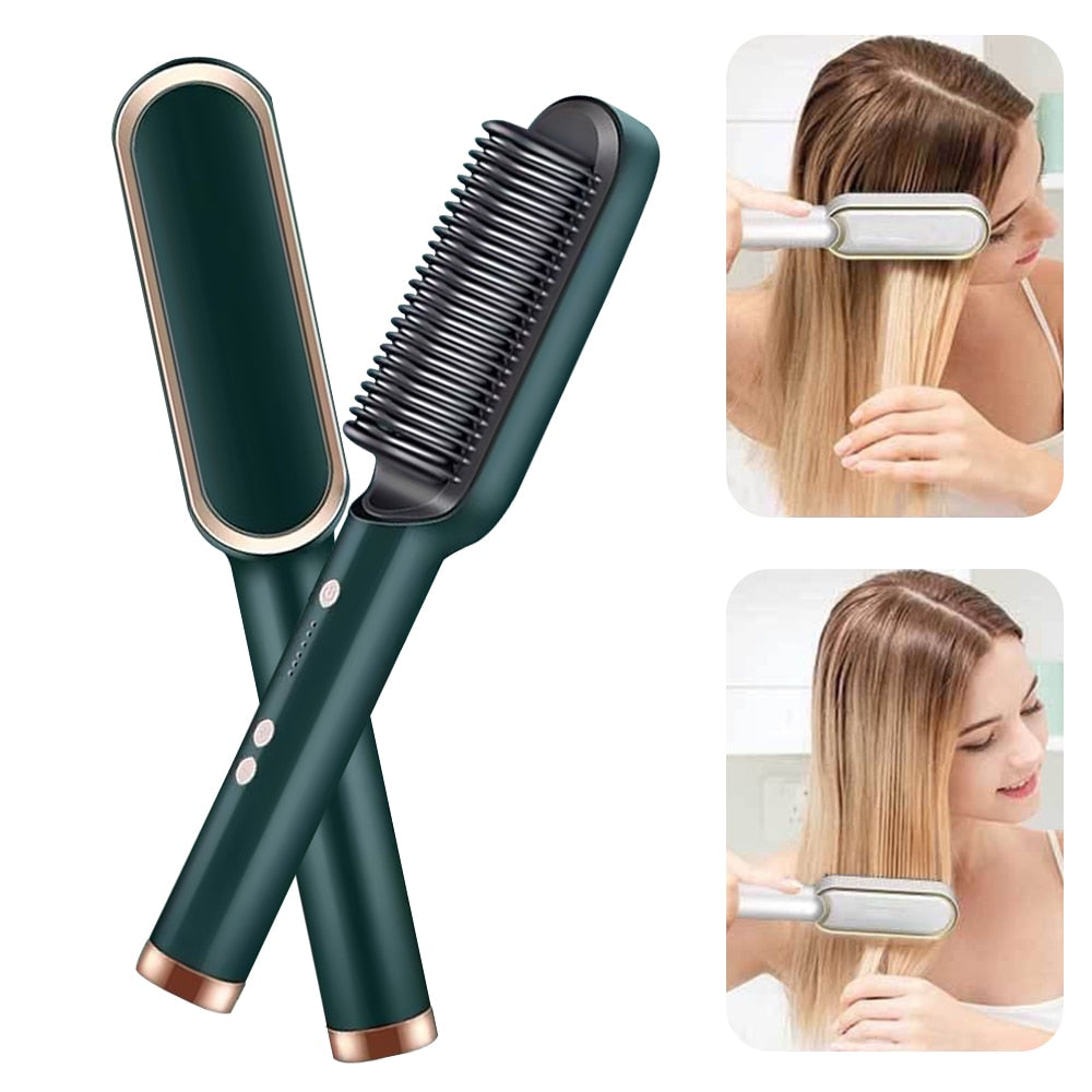 Multifunction Hair Straightening comb Ceramic Brush