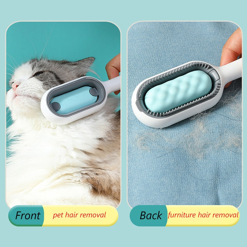 Brosses d'épilation double face pour chat chien peigne de toilettage avec lingettes brosse chaton gato accesorios artículos para mascotas