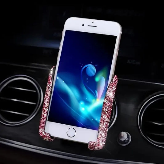 1pcs Crystal Car Phone Holder: 360°Adjustable Universal Phone Mount for Women & Girls - Perfect Gift for Your Car!