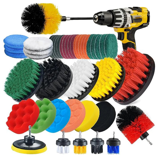 UNTIOR Electric Drill Brush Attachment Set Power Scrubber Brush Car Polisher Kitchen Bathroom Cleaning Tool Car Detailig Brushes