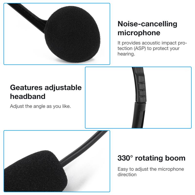 3,5-mm-Kopfhörer mit Geräuschunterdrückung und Mikrofon, universelles USB-Headset mit Mikrofon für PC/Laptop/Computer