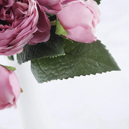 Bouquet de fleurs artificielles pivoines roses en soie, 30cm, 5 grosses têtes et 4 bourgeons, fausses fleurs bon marché pour décoration intérieure de mariage à domicile 