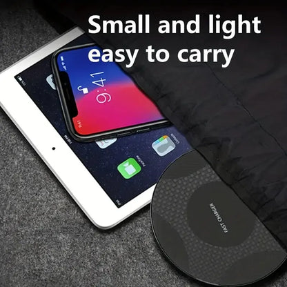 10W Wireless Charger Pad Stand Desktop Ultra-thin Mobile Phone Fast Charging Dock Station For iPhone  Samsung Xiaomi