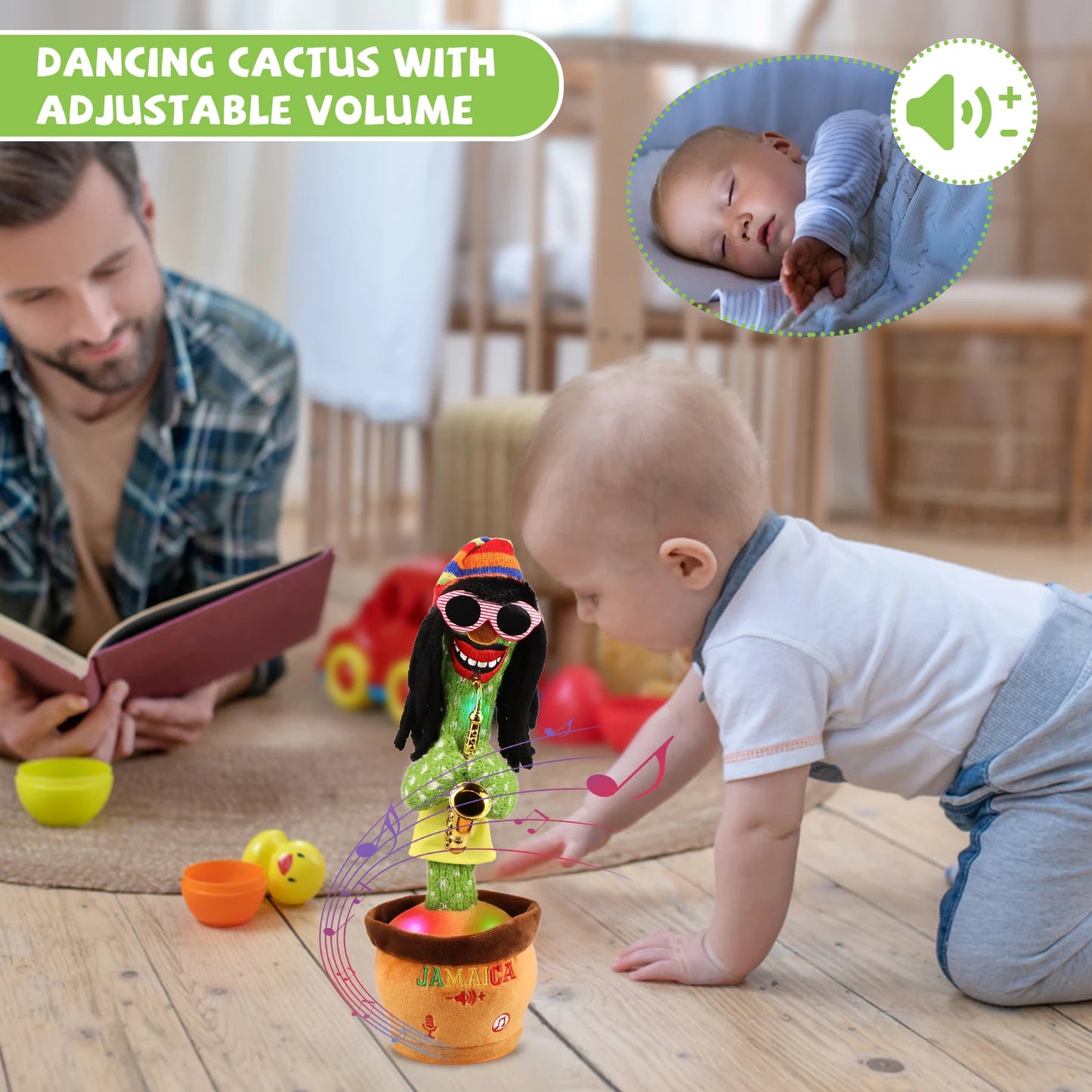 Tanzendes Kaktus-Babyspielzeug, Kinder sprechender Kaktus, der wiederholt, was Sie sagen, Nachahmungsspielzeug, leuchtendes Musikspielzeug, pädagogisches Spielzeug für Kinder 