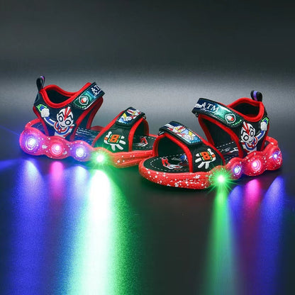 Summer Boys Girls Beach Sneakers Boots LED Luminous Light Shoes
