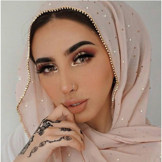 Gold Chiffon Kopftuch solide weiche lange muslimische Schals für Frauen Hijab 