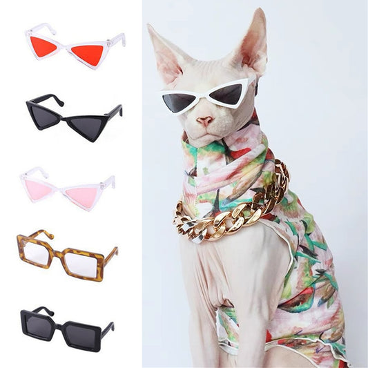 Personalise Sphynx Sunglasses Pet Accessories for Cats Puppy Kitten Goggles Windproof Glasses Pet Outdoor Traveling Supplies