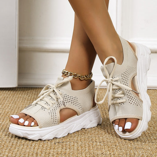 Sneaker-Sandalen, offene Zehen-Strandschuhe für Damen
