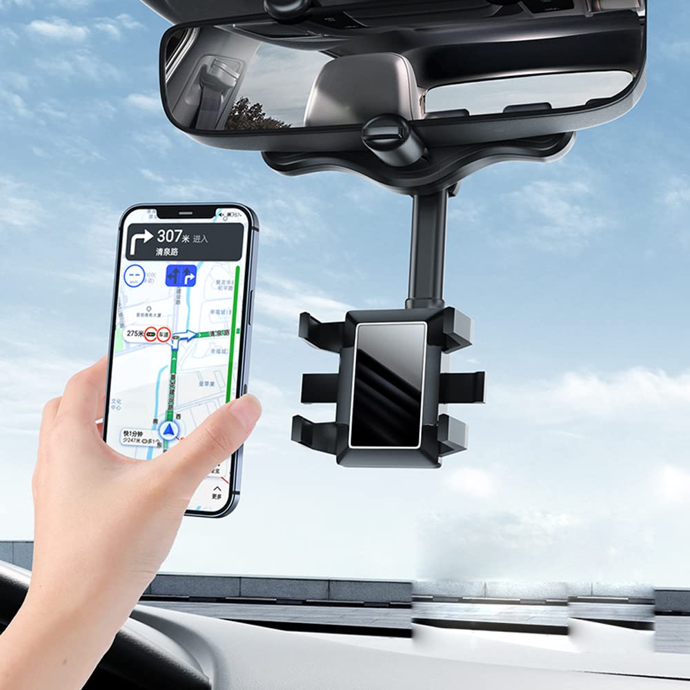 Universal Clip Rotatable and Retractable Car Phone Holder