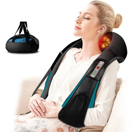 3D-Knet-Shiatsu-Massagegerät für Halswirbelsäule, Nacken, Schal, elektrische Wärmerolle