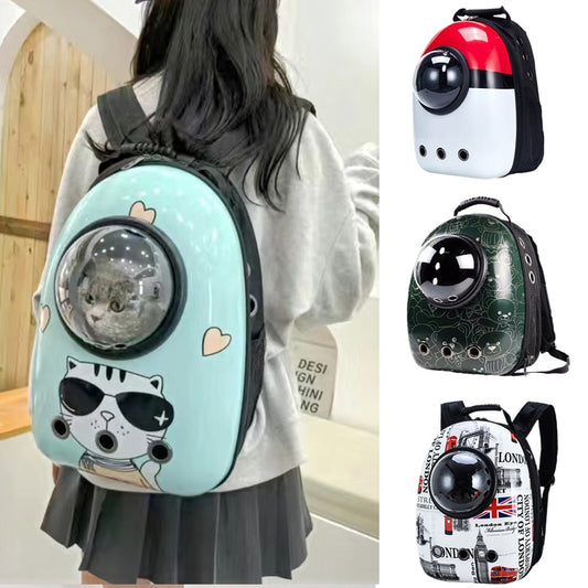 Print Cat Backpack Carrier Pet Outdoor Travel Supplies for Cats Kitten Breathable Cat Transport Bags mochila para gato