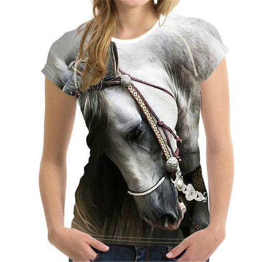 Men T-Shirt Animal 3D Printing Horse Pattern