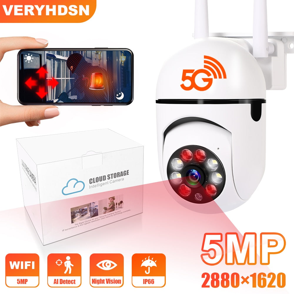 Surveillance de sécurité sans fil avec zoom numérique 4X extérieur avec caméra IP Wifi 5MP