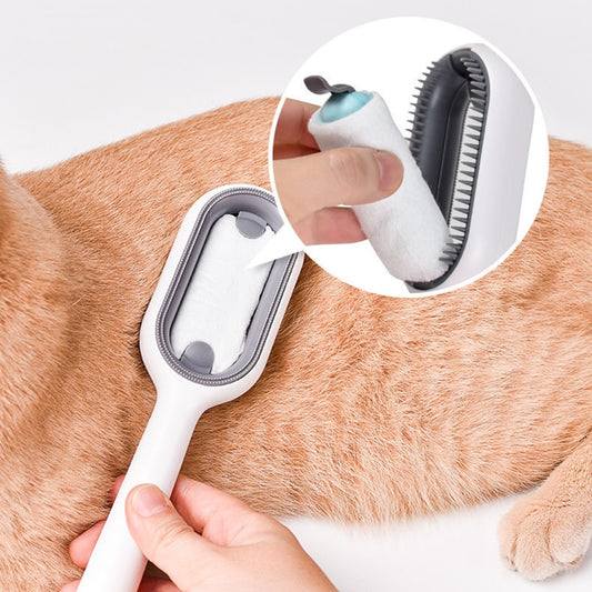 Brosses d'épilation double face pour chat chien peigne de toilettage avec lingettes brosse chaton gato accesorios artículos para mascotas