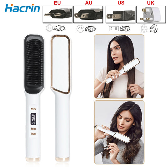 Hair Brush   Comb Straightener Electric Women