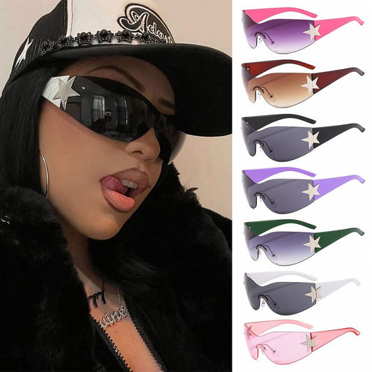 Punk One Piece Sunglasses Goggle New Y2k Luxury