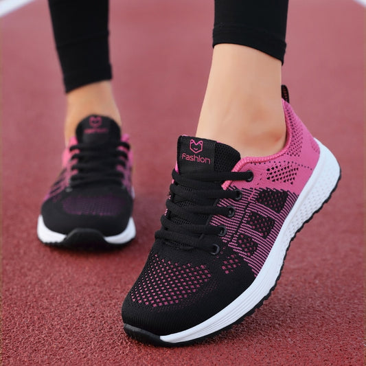 Women Casual Shoes Breathable Walking Mesh Lace