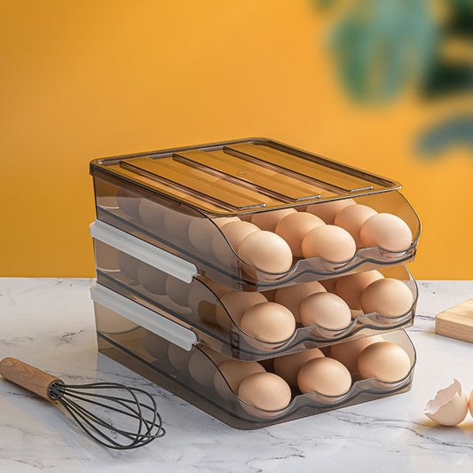 Support de rack pour réfrigérateur Boîte de conservation des œufs Panier de rangement Conteneurs de cuisine Organisateurs de cuisine